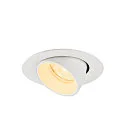 SLV ceiling recessed luminaire NUMINOS® GIMBLE XS round, suitable for VDU workstation IP20, white, lacquered dimmable