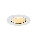 SLV ceiling recessed luminaire NUMINOS® GIMBLE XS round, suitable for VDU workstation IP20, white, lacquered dimmable