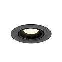 SLV ceiling recessed luminaire NUMINOS® GIMBLE XS round, suitable for VDU workstation IP20, black, lacquered dimmable