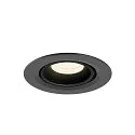 SLV ceiling recessed luminaire NUMINOS® GIMBLE XS round, suitable for VDU workstation IP20, black, lacquered dimmable