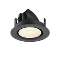 SLV ceiling recessed luminaire NUMINOS® GIMBLE XS round, suitable for VDU workstation IP20, black, white, lacquered dimmable