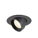 ceiling recessed luminaire NUMINOS® GIMBLE XS round, suitable for VDU workstation IP20, black, lacquered dimmable