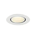 SLV LED Deckeneinbaustrahler NUMINOS® GIMBLE XS, rund, 6,9W, IP20, dimmbar, 20°, 4000K, 1000lm, weiß