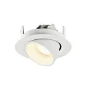 SLV ceiling recessed luminaire NUMINOS® GIMBLE XS round, suitable for VDU workstation IP20, white, lacquered dimmable