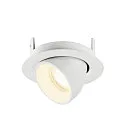 SLV ceiling recessed luminaire NUMINOS® GIMBLE XS round, suitable for VDU workstation IP20, white, lacquered dimmable
