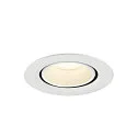 SLV ceiling recessed luminaire NUMINOS® GIMBLE XS round, suitable for VDU workstation IP20, white, lacquered dimmable