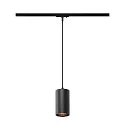 SLV LED 1-Phasen Pendelleuchte ASTO TUBE, IP20, GU10 max. 10W (exkl.), Pendel 250cm, schwarz