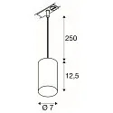 SLV LED 1-Phasen Pendelleuchte ASTO TUBE, IP20, GU10 max. 10W (exkl.), Pendel 250cm, schwarz
