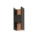 SLV Outdoor LED-Wandleuchte FLATT II, IP65 IK03, Up & Down, 9.5W 2700K, Seeluft-beständig, dimmbar, anthrazit / Holzdekor