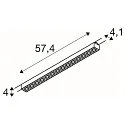 LED 3-Phasen Raster-Strahler SIGHT EVO SINGLE DALI, 57.4cm, CRi>90, UGR<19, dimmbar, 18W 3000K 2250lm 60°, schwarz