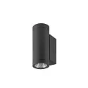 SLV Outdoor LED-Wandleuchte HELIA PRO S UP/DOWN, IP65 IK06, Höhe 17.5cm, zylindrisch, 24°, DALI dimmbar, 12W 2700K 1200lm