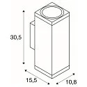 SLV Outdoor LED-Wandleuchte THEO PRO L SINGLE DALI 2, IP65 IK08, Höhe 30.5cm, DALI 2 dimmbar, 10W 2700K 1200lm 24°, anthrazit