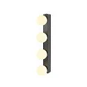 mirror luminaire SUN MIRROR QUAD with switch button IP44, black, lacquered 
