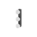 SLV mirror luminaire SUN MIRROR TRIPLE with switch button IP44, black, lacquered 