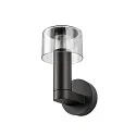SLV Outdoor LED-Wandleuchte TAHA II, IP65 IK02, 10W 2200/2700K (CCT Switch) 450/500lm, schwarz / Rauchglas, ohne Sensor, dimmbar