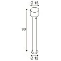 SLV Outdoor LED-Stehleuchte TAHA II 90, IP54 IK02, Höhe 90cm, 10W 2200/2700K (CCT Switch) 450/500lm, schwarz, mit Sensor, schaltbar