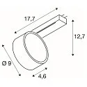 SLV LED 1-Phasen Strahler KALU 2.0 PHASE, IP20, zylindrisch, CRi>90, UGR<19, dimmbar, kardanisch, 10W 4000K 1500lm 36°, schwarz
