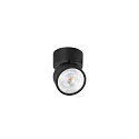 SLV wall and ceiling luminaire KALU 2.0 SINGLE PHASE 1 flame, UGR < 19, cardanic swivelling IP20, black dimmable