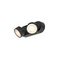SLV wall and ceiling luminaire KALU 2.0 DOUBLE PHASE 2 flames, UGR < 19, cardanic swivelling IP20, black dimmable