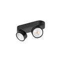 SLV wall and ceiling luminaire KALU 2.0 DOUBLE PHASE 2 flames, UGR < 19, cardanic swivelling IP20, black dimmable
