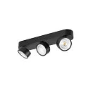 LED Wand-/Deckenstrahler KALU 2.0 TRIPLE, IP20, 3-flammig, CRi>90, UGR<19, dimmbar, kardanisch, 28W 2700K 3x1350lm 36°, schwarz