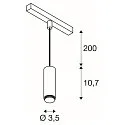 SLV LED Pendelleuchte LALU® TRACK 48V MIX&MATCH, 40°, 2700/3000K, 700lm, IP20, dimmbar, schwarz