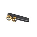 SLV LED Wand-/Deckenleuchte DYSKO DOUBLE, 36°, 13W, 2700K, 1500lm, IP20, dimmbar, schwarz / gold