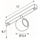 SLV track spot DYSKO IP20, black, white dimmable