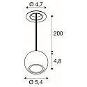 SLV pendant luminaire DYSKO IP20, black, white dimmable