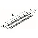 SLV LED 3-Phasen Raster-Strahler SIGHT EVO DOUBLE DALI, 57.4cm, CRi>90, UGR<16, dimmbar, 25W 3000K 3250lm 60°, schwarz