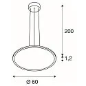 LED Pendelleuchte PANEL 60, rund, 90°, 29W, 3000/4000K, 3050lm, IP20, dimmbar mit Phasenan-/abschnitt, weiß