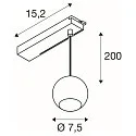 SLV 1-phase pendant luminaire LIGHT EYE® 2.0 down, switchable, ball shaped IP20, white matt 