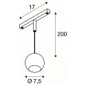 SLV LED Pendelleuchte LIGHT EYE® 2.0 TRACK 48V, 30°, 10W, IP20, dimmbar, 3000K, 1200lm, weiß / schwarz