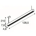 SLV LED Pendelleuchte GLENOS® PRO, 120cm, 75°, 60W, UGR16, IP20, dimmbar, 3000K, 7500lm, weiß / schwarz