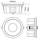 SLV ceiling recessed luminaire DOWNLIGHT P 165 ON-OFF rigid, impact resistant, multipower, wired through IP54, white 