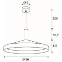 SLV pendant luminaire LALU® SET TETRA 36 E27 IP20, black dimmable