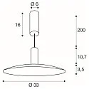 SLV LED Pendelleuchte LALU® SET ELYPSE 33, Aufbauversion, 40°, 10W, 2700/3000K, 650lm, IP20, dimmbar, schwarz
