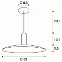 SLV LED Pendelleuchte LALU® SET ELYPSE 33, Einbauversion, 40°, 10W, 2700/3000K, 650lm, IP20, dimmbar, schwarz