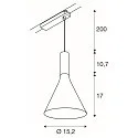 SLV LED 1-Phasen Pendelleuchte LALU® SET CONE 15, IP20, 10W 2700/3000K (CCT Switch) 40°, CRi>90, dimmbar, schwarz / Bronze