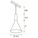 SLV LED Pendelleuchte LALU® SET CONE 15 TRACK 48V, 40°, 9W, 2700/3000K, 500lm, IP20, dimmbar, schwarz