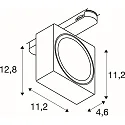 SLV LED 3-Phasen Strahler EURO CUBE 2 L PHASE, CRi>90, UGR<19, kardanisch, C dimmbar, 21W 3000K 2750lm 40°, schwarz