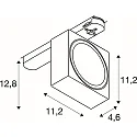 SLV LED 3-Phasen Strahler EURO CUBE 2 L DALI, CRi>90, UGR<19, kardanisch, DALI dimmbar, 21W 3000K 2750lm 40°, weiß / schwarz