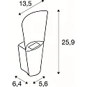 SLV LED Wandleuchte RASTERLYS WL UP/DOWN, konisch, 45°, 16W, 3000K, 550lm, IP65, dimmbar, anthrazit
