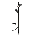 Outdoor LED-Stehleuchte HELIA SLIM POLE DOUBLE, IP65 IK03, Erdspieß-Stativ + Steckerkabel, 2x 6W 2200K 500lm 38°, schaltbar