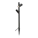 SLV Outdoor LED-Stehleuchte HELIA SLIM POLE DOUBLE, IP65 IK03, Erdspieß-Stativ + Steckerkabel, 2x 6W 2200K 500lm 38°, schaltbar