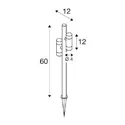 SLV Outdoor LED-Stehleuchte HELIA SLIM POLE DOUBLE, IP65 IK03, Erdspieß-Stativ + Steckerkabel, 2x 6W 2200K 500lm 38°, schaltbar