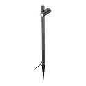 SLV Outdoor LED-Stehleuchte HELIA SLIM POLE SINGLE, IP65 IK03, Erdspieß-Stativ + Steckerkabel, 6W 2200K 500lm 38°, schaltbar