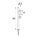 SLV Outdoor LED-Stehleuchte HELIA SLIM POLE SINGLE, IP65 IK03, Erdspieß-Stativ + Steckerkabel, 6W 2200K 500lm 38°, schaltbar