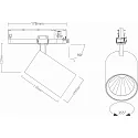 SLV LED 3-Phasen Strahler TRACKSPOT P, 17,8cm, 36°, 12W, IP20, DALI dimmbar, 4000K, 1856/6125lm, schwarz