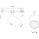 SLV LED 3-Phasen Strahler TRACKSPOT P, 36°, 23,8cm, 12W, IP20, DALI dimmbar, 4000K, 1889/6246lm, weiß